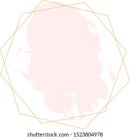 Wedding Sticker Gold Frame Transparent Background with Pink Paint, Save the Date Invites Template - Powered by Shutterstock - Get 15% off with code: PIKWIZARD15