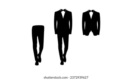 Wedding suit, formal dress, men's, high quality vector