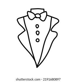 Icono de traje de boda aislado en fondo blanco. Ilustración vectorial.