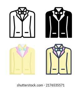Wedding Suit Icon Set Style Collection