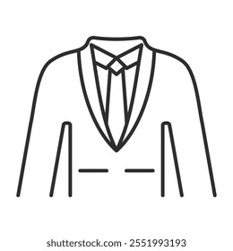 Wedding suit outline icons, minimalist vector illustration and transparent graphic element. Isolated on white background