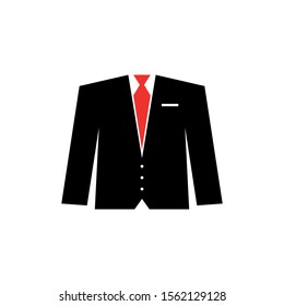 Wedding suit vector icon. Businessman suit symbol