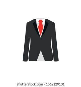 Wedding suit vector icon. Businessman suit symbol