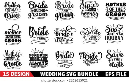 Wedding SVG Bundle, Bride svg, Groom svg, Bridal Party svg, Wedding 