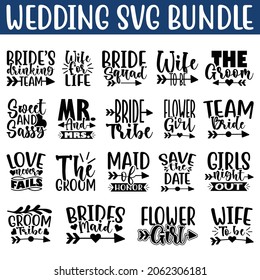 Wedding SVG Bundle.Wedding T-shirt Design SVG Bundle. svg