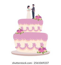 wedding sweet cake isolated design