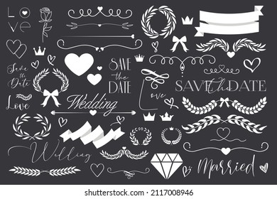 Wedding symbols set. Vector illustration