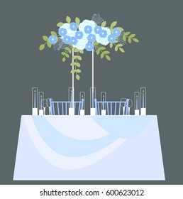 Wedding table decoration. Vector illustration