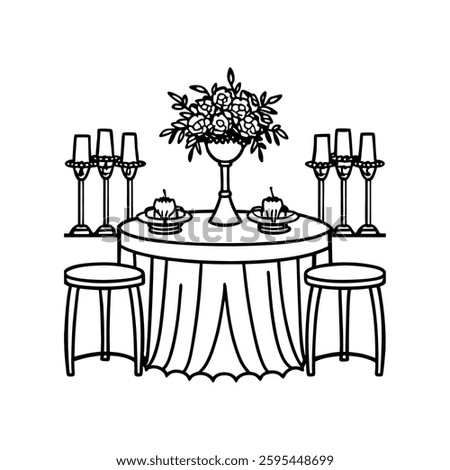 wedding table with floral arrangement