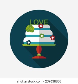 wedding table lamp flat icon with long shadow,eps10