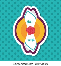wedding tableware flat icon with long shadow,eps10