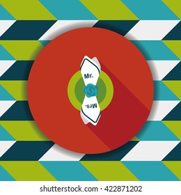 wedding tableware flat icon with long shadow,eps10