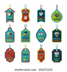 Wedding tag flat design background set, eps10