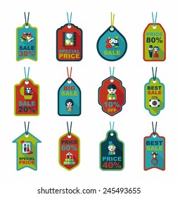 Wedding tag flat design background set, eps10