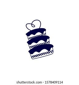 Wedding tart logo template vector. Wedding tart single icon isolated in white background