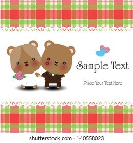 Wedding teddy bears - vector illustration
