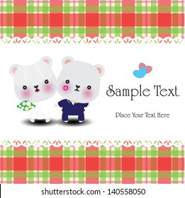 Wedding teddy bears - vector illustration