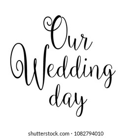 Wedding Template Calligraphic Text Vector Illustration Stock Vector ...