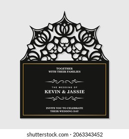 Wedding template cut invitation design	
