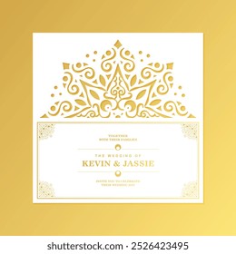 Wedding template cut invitation design template