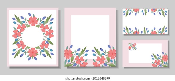 Wedding template with flowers for an invitation to the wedding, save a card with a date, a greeting card, a business card. For , birthday, child's birth, anniversary, hotel, beauty salon, spa. A place