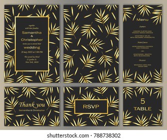 Wedding Template Set with Bamboo Leaves