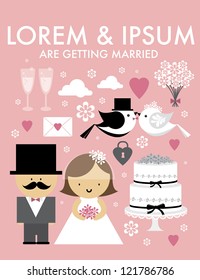 wedding template vector/illustration