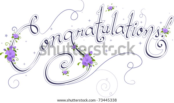 Wedding Text Featuring Word Congratulations Stock Vector (Royalty Free ...