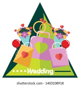 Wedding text with picture on the background