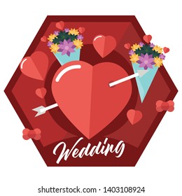 Wedding text with picture on the background