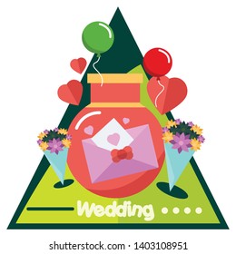 Wedding text with picture on the background