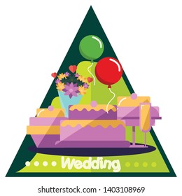 Wedding text with picture on the background