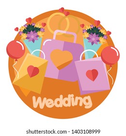 Wedding text with picture on the background