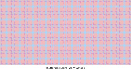 Wedding texture textile pattern, grid background fabric check. Card plaid tartan seamless vector in light and cyan colors palette.