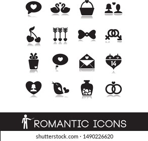 Wedding theme and romantic icons.