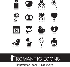 Wedding theme and romantic icons.