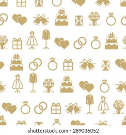 Wedding themed vector seamless pattern background 1