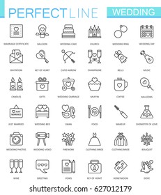 Wedding thin line web icons set. Outline icon design.