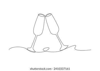 Wedding toast glass. wedding minimalist concept