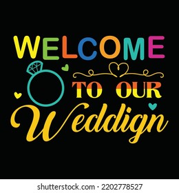 Wedding t-shirt design vector template