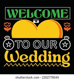 Wedding t-shirt design vector template