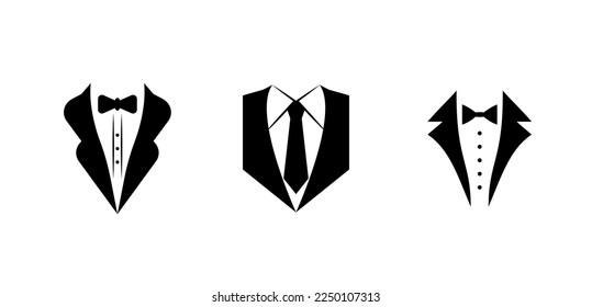Wedding tuxedo Bow tie, suit vector Illustration isolated on white background.Tuxedo shirt design. Gentleman svg Clipart Decor Cut Files for Cricut and Silhouette svg
