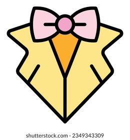 Wedding tuxedo icon outline vector. Event service. Ceremony party color flat