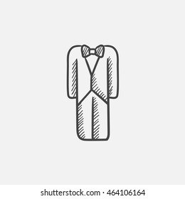 Wedding tuxedo sketch icon for web, mobile and infographics. Hand drawn vector isolated icon.