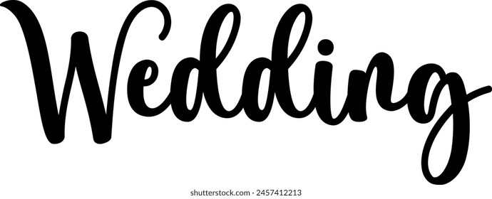 Diseño de la tipografía de la Boda en el fondo aislado blanco liso transparente para la tarjeta, camisa, sudadera, sudadera, ropa, etiqueta, taza, icono, póster o insignia