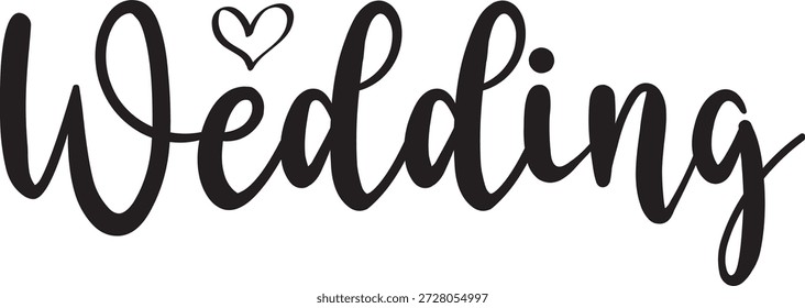 Diseño de tipografía de Boda sobre fondo aislado transparente blanco liso para invitación, tarjeta, camisa, sudadera con capucha, sudadera, ropa, etiqueta, taza, ícono, póster o insignia