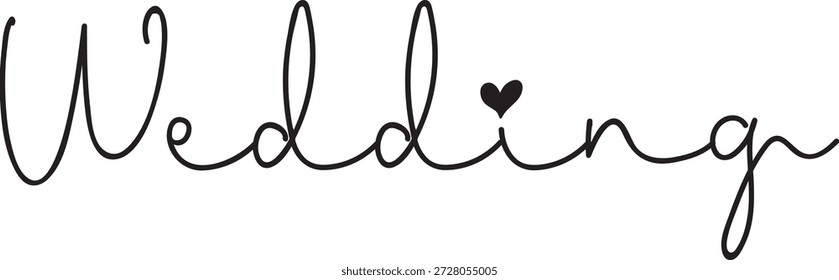 Diseño de tipografía de Boda sobre fondo aislado transparente blanco liso para invitación, tarjeta, camisa, sudadera con capucha, sudadera, ropa, etiqueta, taza, ícono, póster o insignia