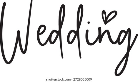 Diseño de tipografía de Boda sobre fondo aislado transparente blanco liso para invitación, tarjeta, camisa, sudadera con capucha, sudadera, ropa, etiqueta, taza, ícono, póster o insignia