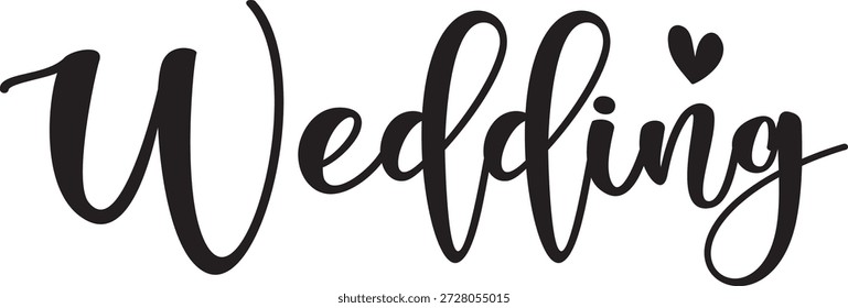 Diseño de tipografía de Boda sobre fondo aislado transparente blanco liso para invitación, tarjeta, camisa, sudadera con capucha, sudadera, ropa, etiqueta, taza, ícono, póster o insignia