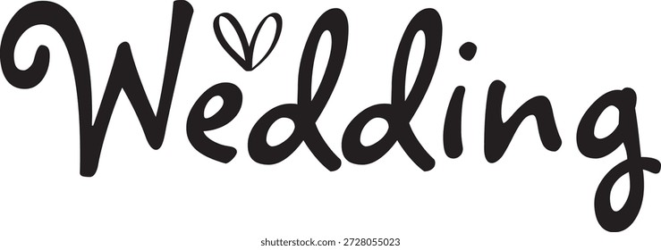 Diseño de tipografía de Boda sobre fondo aislado transparente blanco liso para invitación, tarjeta, camisa, sudadera con capucha, sudadera, ropa, etiqueta, taza, ícono, póster o insignia